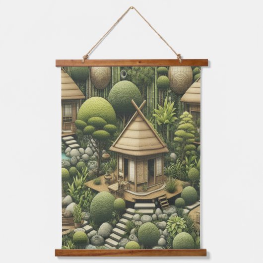 Milieuvriendelijke tuinen en gebouwen in Harmony Hangend Wandkleed (Voorkant)