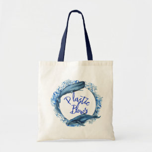 Milieuvriendelijke walvisplastic blazen redden onz tote bag