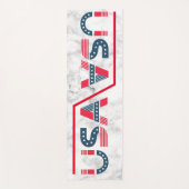 Milieuvriendelijke Witte Marmeren Textuur Douanena Yogamat (Voorkant)