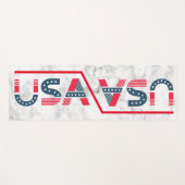 Milieuvriendelijke Witte Marmeren Textuur Douanena Yogamat (Voorkant (horizontaal))