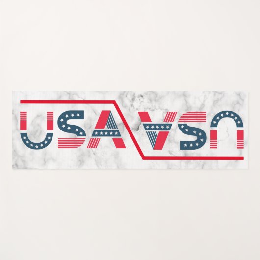 Milieuvriendelijke Witte Marmeren Textuur Douanena Yogamat (Voorkant (horizontaal))