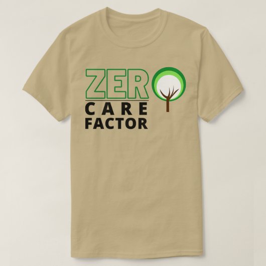 Milieuvriendelijke Zero Care Factor hernieuwbare e T-shirt (Design voorkant)