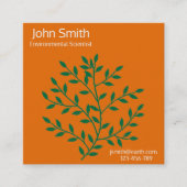 Milieuwetenschapper of ecoloog vierkante visitekaartje (Voorkant)