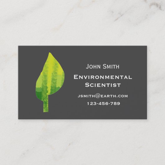 Milieuwetenschapper of ecoloog visitekaartje (Voorkant)