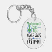 Milieuwetenschapsmeesten laten nooit voetafdruk ac sleutelhanger (Voorkant Links)