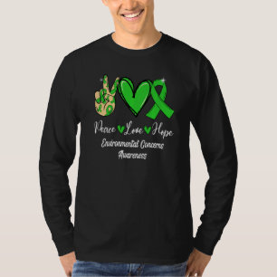 Milieuzorgen Vredesliefdeshoop Groene ribbo T-shirt