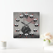 Militair 24-uurs tijd vierkante klok (Huis)