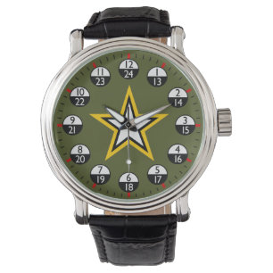 Militair 24-uurs tijdformaat horloge
