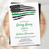 Militair Afscheid Feest Dunne Groene Lijn Vlag Inv Kaart