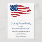 Militair Afscheid Feestje Rood Blauw Amerikaanse V Aankondigingskaart (Voorkant)