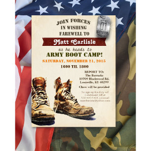 Militair afscheid Vertrek Bootcamp Uitnodiging
