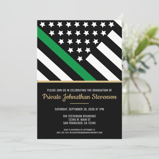 Militair Afstuderen Basis Training Patriotic Army Kaart (Staand voorkant)