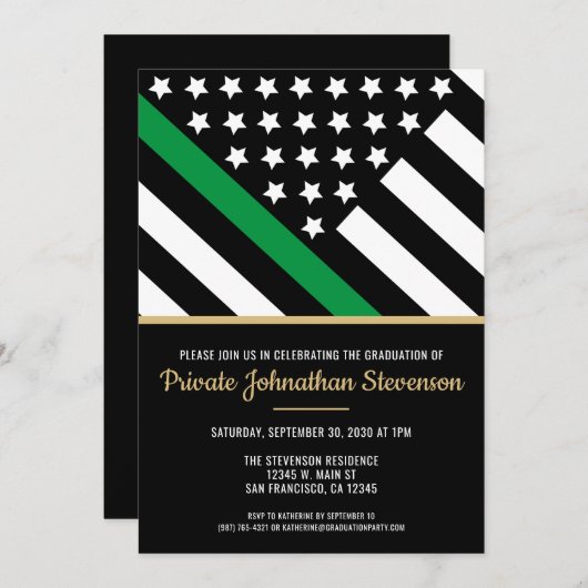 Militair Afstuderen Basis Training Patriotic Army Kaart (Voorkant / Achterkant)