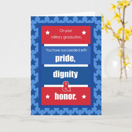 Militair Afstuderen Gefeliciteerd Rood, Wit, BL Kaart (Gele Bloem)