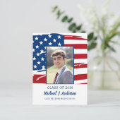 Militair Afstuderen Patriottische Afstuderen fotov Uitnodiging Briefkaart (Staand voorkant)