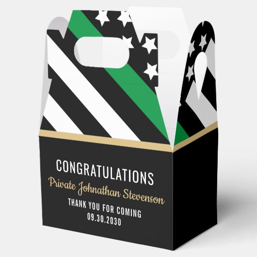 Militair Afstuderen Thin Green Line Flag Army Bedankdoosjes (Geopend)