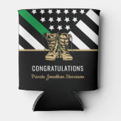 Militair Afstuderen Thin Green Line Flag Army Blikjeskoeler (Voorkant)