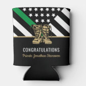 Militair Afstuderen Thin Green Line Flag Army Blikjeskoeler (Achterkant)