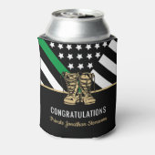 Militair Afstuderen Thin Green Line Flag Army Blikjeskoeler (Blikje Achterkant)