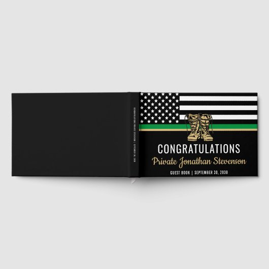Militair Afstuderen Thin Green Line Flag Army Gastenboek (Volledig)