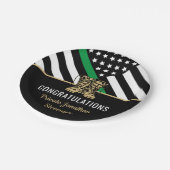 Militair Afstuderen van het Thin Green Line Flag A Papieren Bordje (Gekanteld)