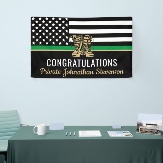 Militair Afstuderen van het Thin Green Line Flag A Spandoek (Beurs)