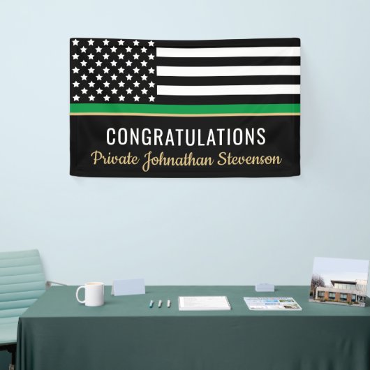Militair Afstuderen van het Thin Green Line Flag A Spandoek (Beurs)