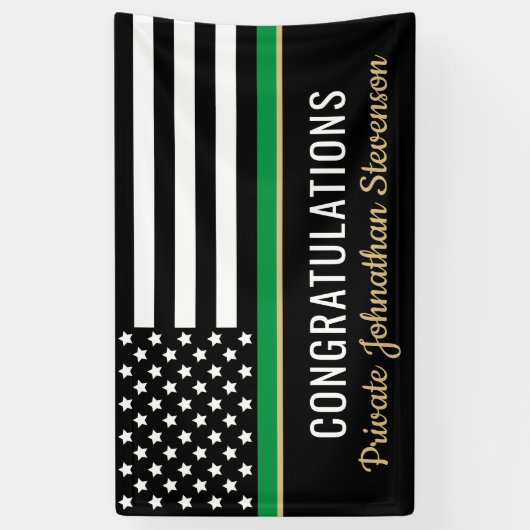 Militair Afstuderen van het Thin Green Line Flag A Spandoek (Verticaal)