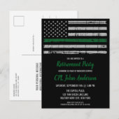 Militair aftredingsleger Thin Green Line Aankondigingskaart (Voorkant / Achterkant)