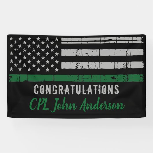 Militair aftredingsleger Thin Green Line Spandoek (Horizontaal)