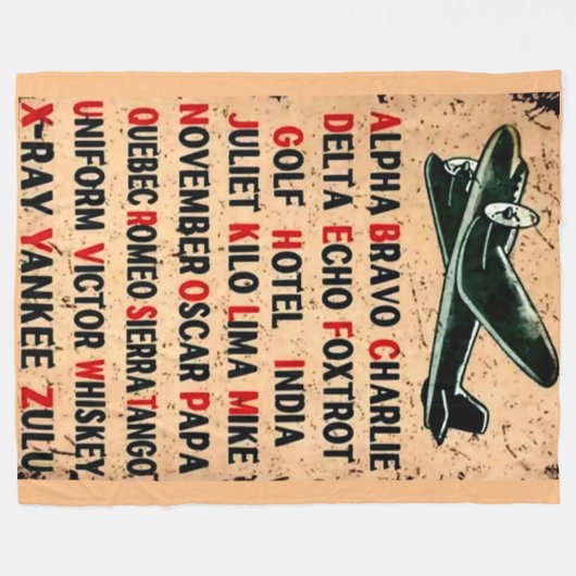 MILITAIR ALFABET FLEECE DEKEN (Voorkant (Horizontaal))