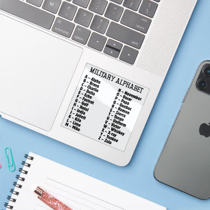 Militair Alfabet Fonetische Code, Alpha Bravo... Sticker