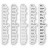 Militair alfabet sticker (Voorkant)