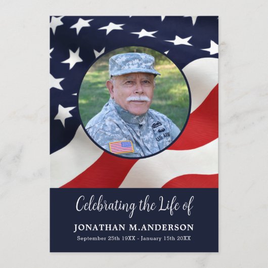 Militair - Amerikaanse vlag - Viering van het leve Programmakaart (Voorkant)