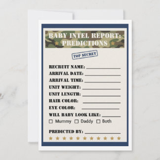 Militair Baby Shower Intel Voorspellingen Kaart