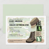 Militair baby shower uitnodiging (Voorkant / Achterkant)