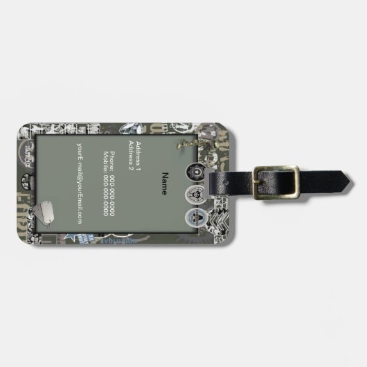 Militair Bagagelabel (Voorkant horizontaal)