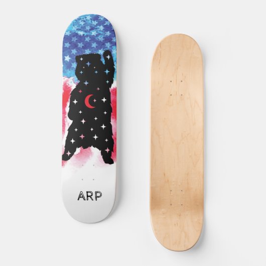 *~* Militair Beer Rood Wit Blauw Vlag Persoonlijk Skateboard (Voorkant)