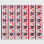 Militair blauw Camo Hearts Valentijn Wrapping Pape Cadeaupapier (Vlak)