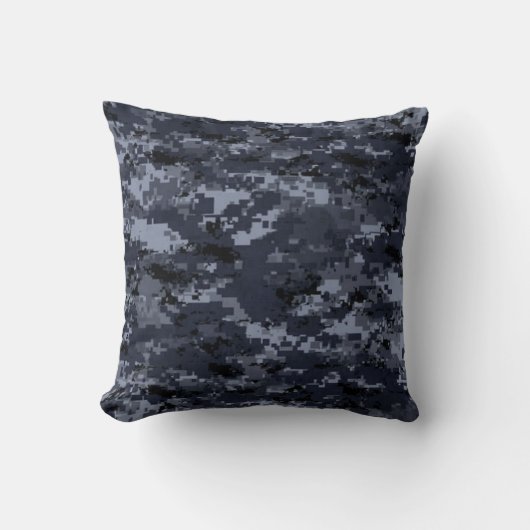 Militair Blauwe Camouflage Pillow Verenigde Staten Kussen (Voorkant)