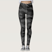 militair camo zwart grijs patroon leggings (Voorkant)