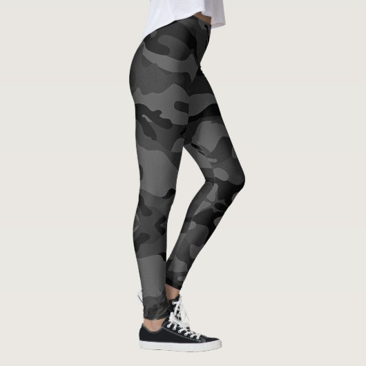militair camo zwart grijs patroon leggings (Rechts)