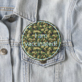 Militair Camoppatroon I wordt gevaccineerd Ronde Button 4,0 Cm