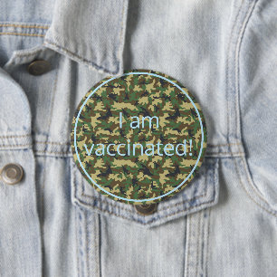 Militair Camoppatroon I wordt gevaccineerd Ronde Button 4,0 Cm