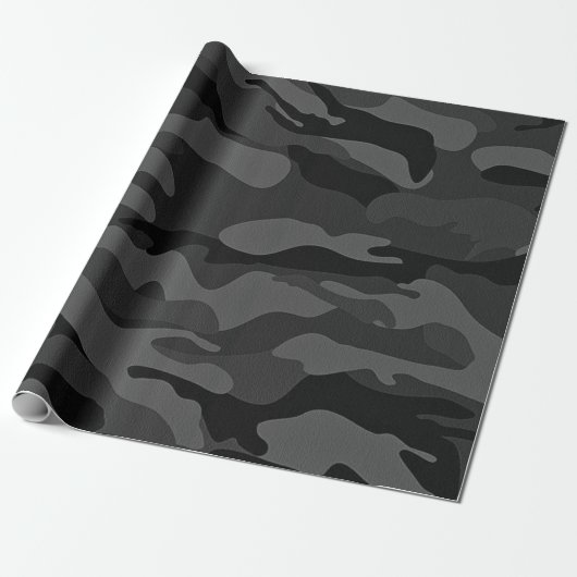 militair camouflage donkere avond cadeaupapier (Uitgerold)