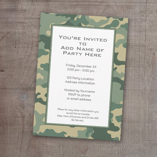 Militair Camouflage Feest Kaart