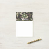 Militair Camouflage Groen Bruin Patroon Aangepast Post-it® Notes (Op bureau)