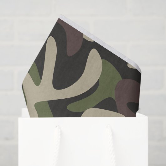 Militair Camouflage Groen Bruin Patroon Tissuepapier (Cadeauzakje)