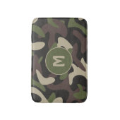 Militair Camouflage Groen Bruin Patroonmonogram Badmat (Voorkant Verticaal)