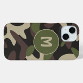 Militair Camouflage Groen Bruin Patroonmonogram Case-Mate iPhone Case (Achterkant (horizontaal))